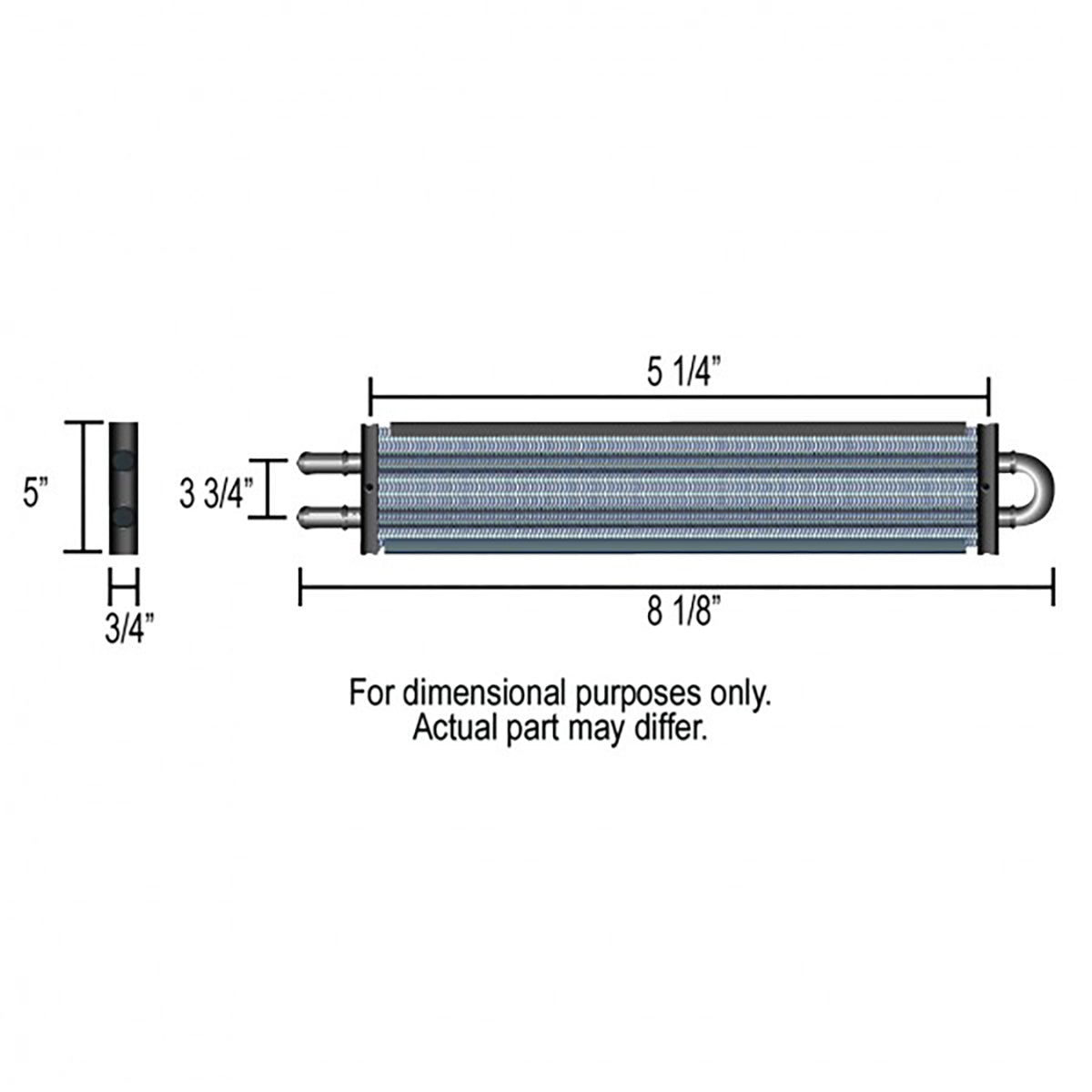 Derale Power Steering Oil Cooler Kit 4 Pass 1/2" Tube - 13212