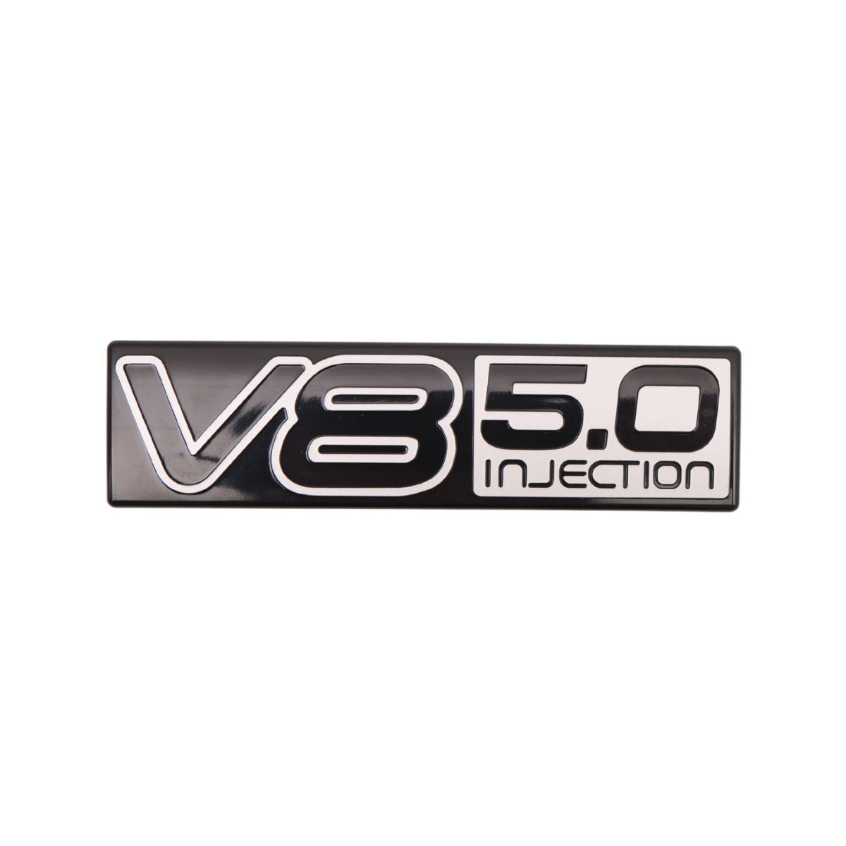 Holden Commodore Badge x1 V8 5.0 Injection VN Boot Black/Silver 304 - B1087