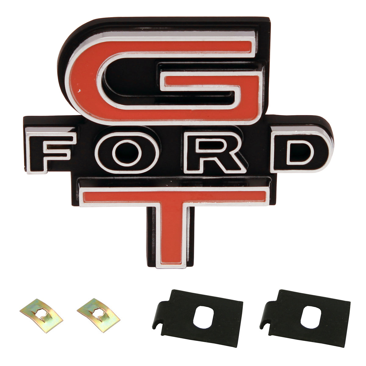 Ford XW 'GT' Falcon Grille Badge + Fitting Clips – B2032