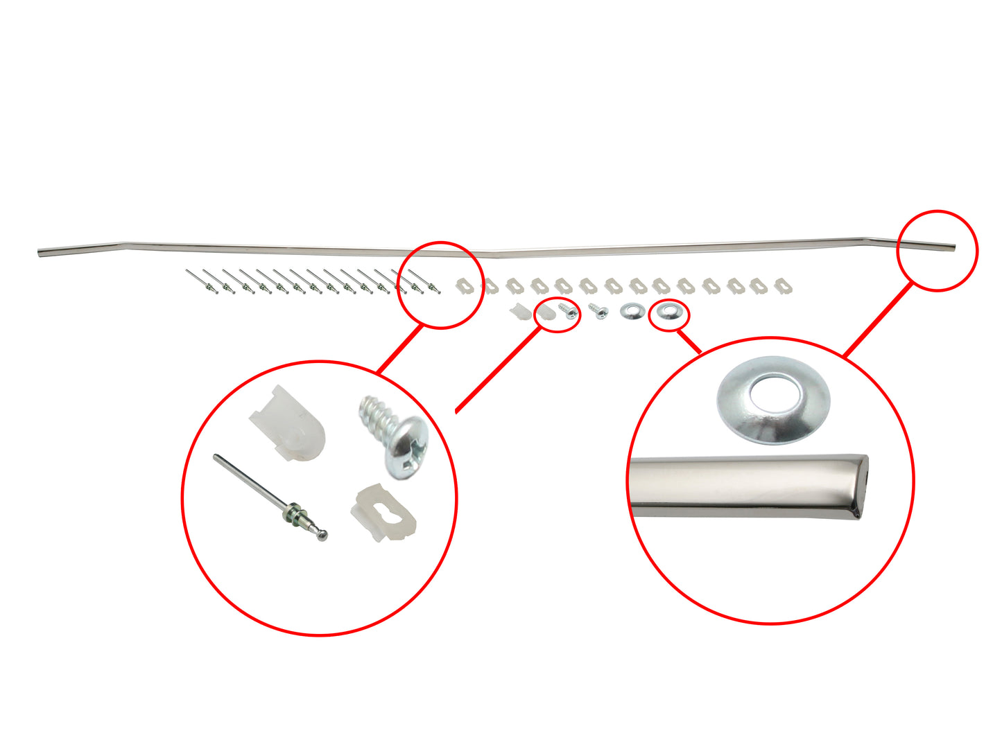 Holden Bonnet Moulding Chrome Trim + Fitting Clips HK HT HG mold - H1123