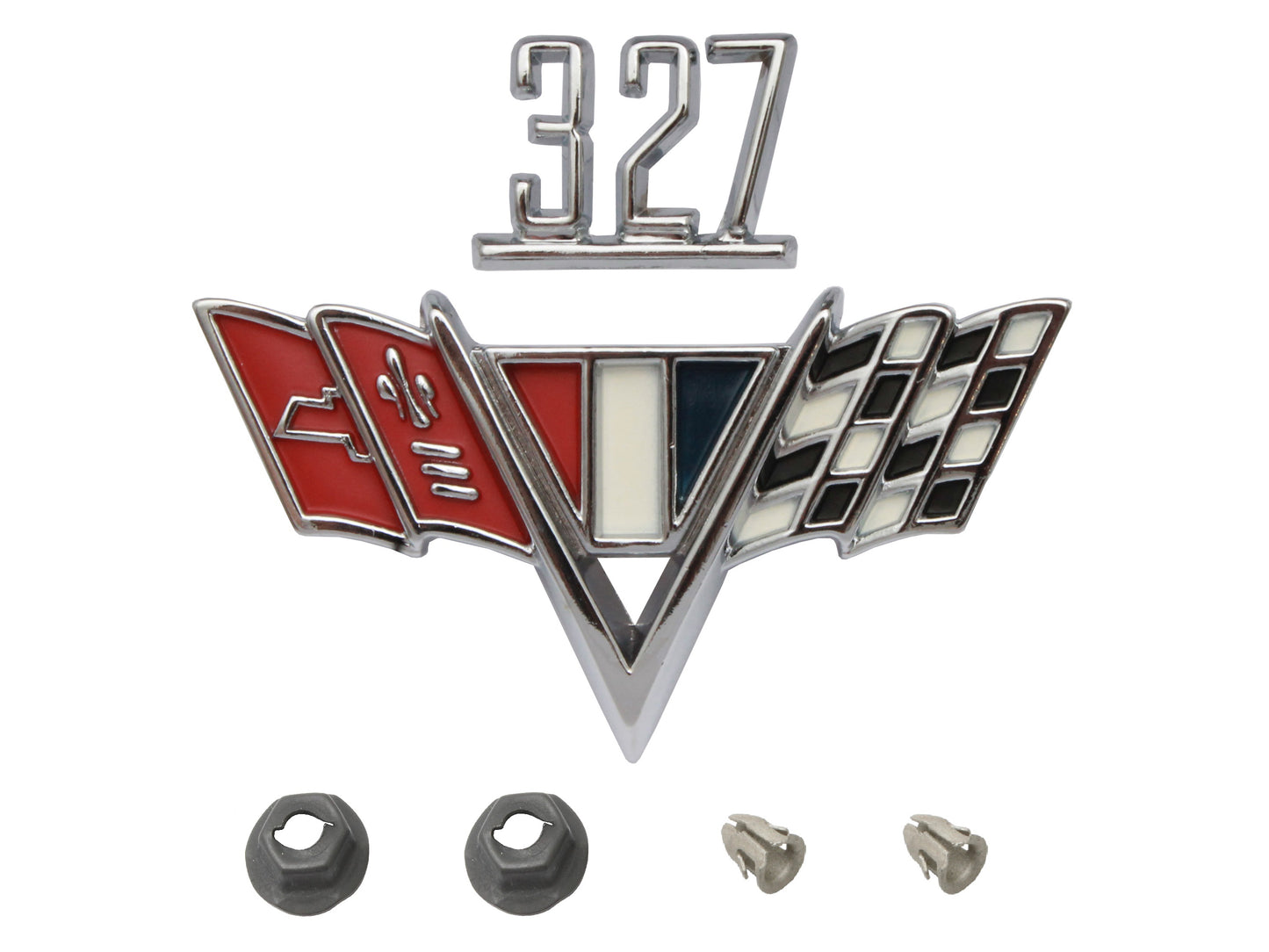 Holden HK Emblem / Badge - 327 - +Flags +Clips V8 Monaro GTS Sedan Coupe Chev - B1083