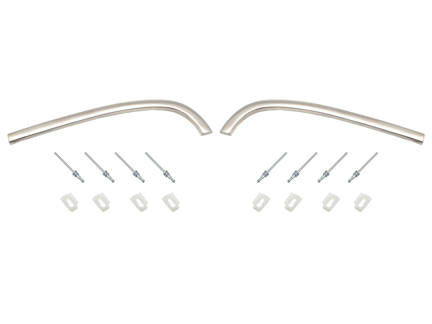 Holden Guard Front Eyebrow Left +Right +Rivet +Clips HK HT HG chrome trim fender - M1011A