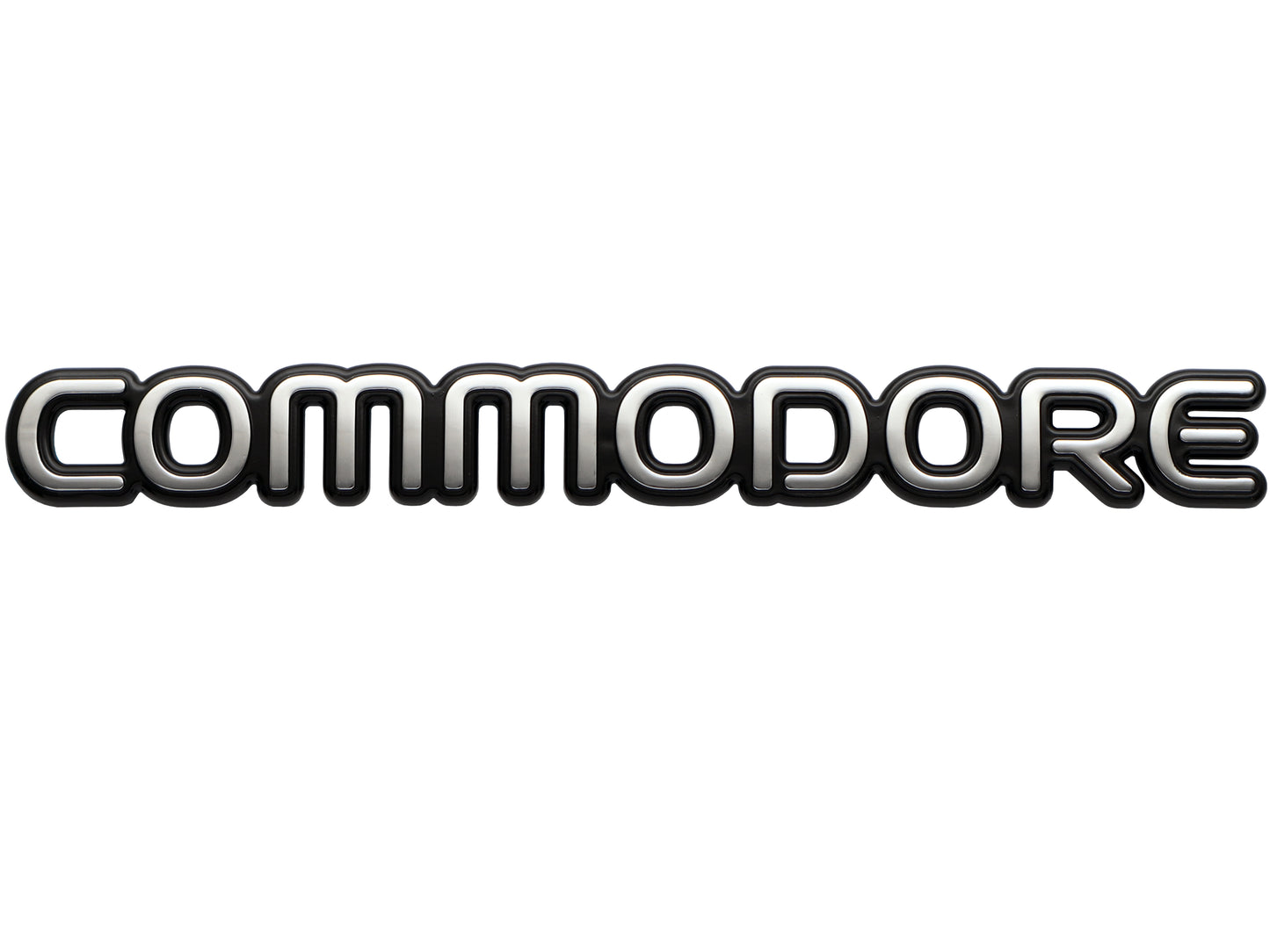 Holden 'COMMODORE' Boot Tailgate Badge Chrome/Black VP VR Executive Sed Wag - B1178