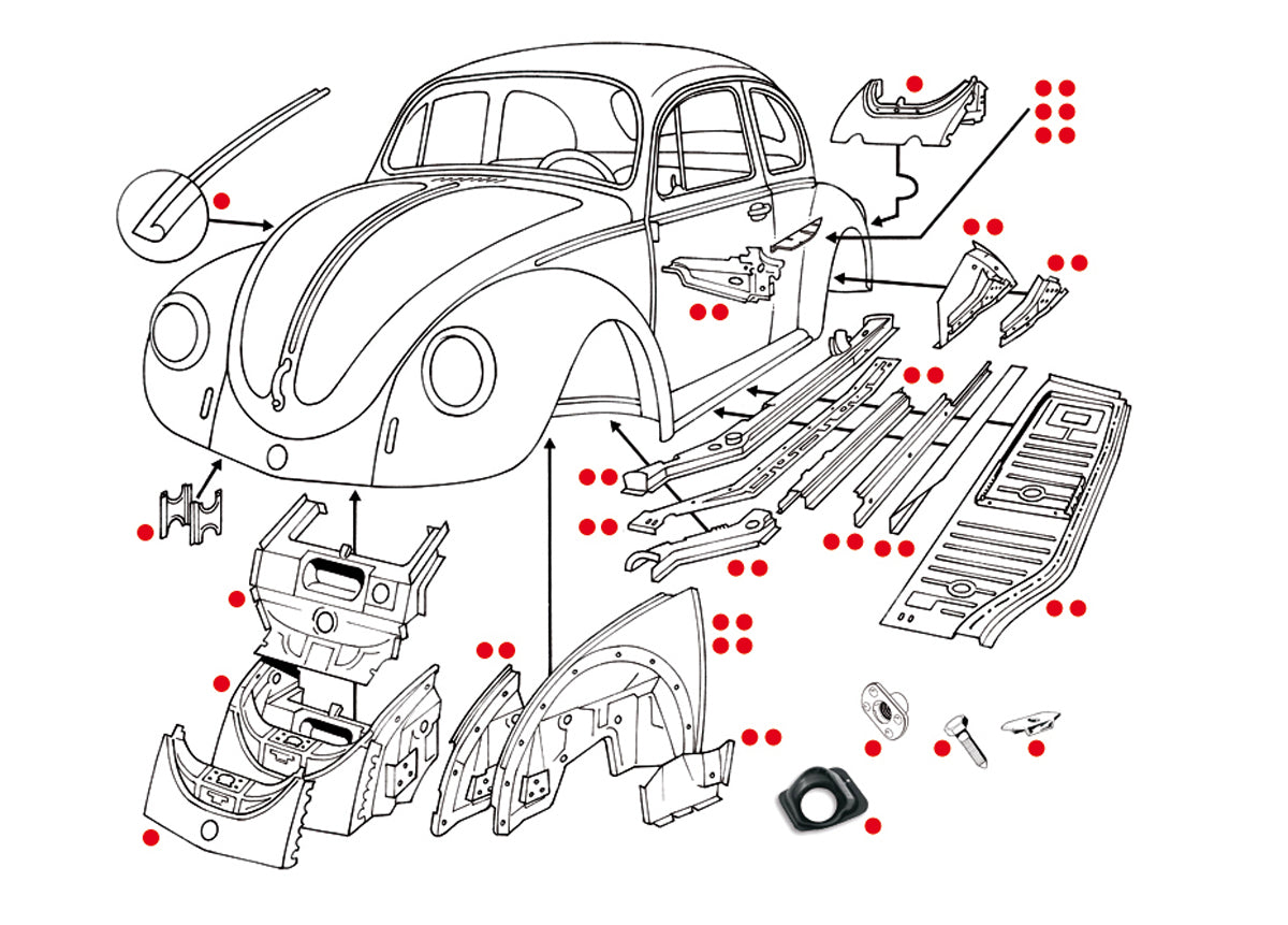 Bulge Type Rear Valance Volkswagen Beetle / Cabrio - 111-813-301K