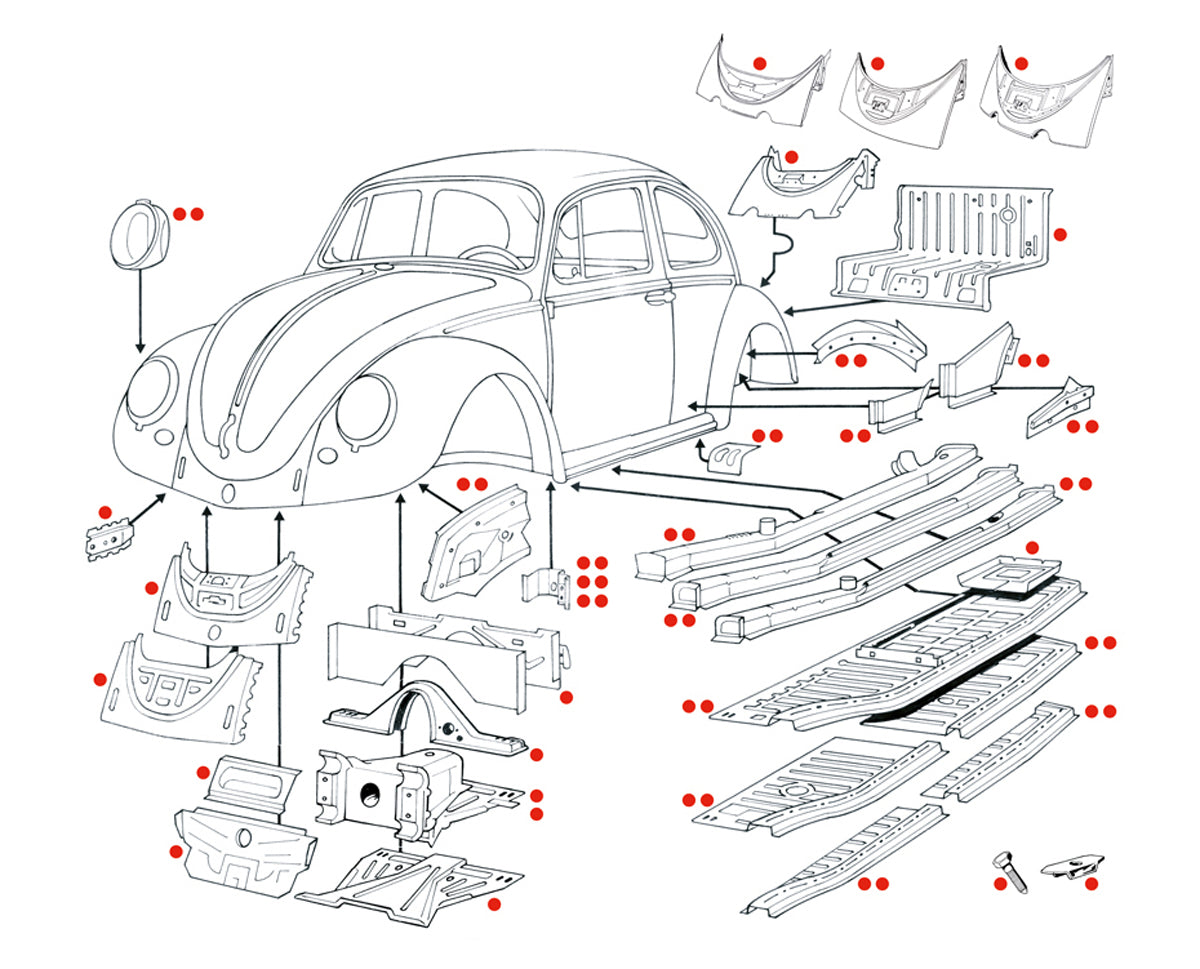Flat Type Rear Valance Volkswagen Beetle / Cabrio - 111-813-301L