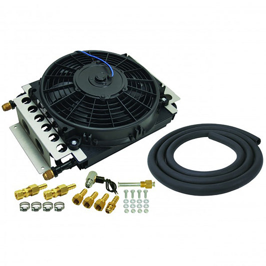 Derale Electra-Cool 16 Pass Remote Transmission Cooler Kit 8AN inlets - 15900