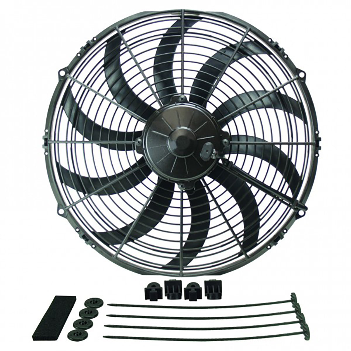 Derale High Output Curved Blade Pull Type Thermo Electric Fan 14 Inch - 16114