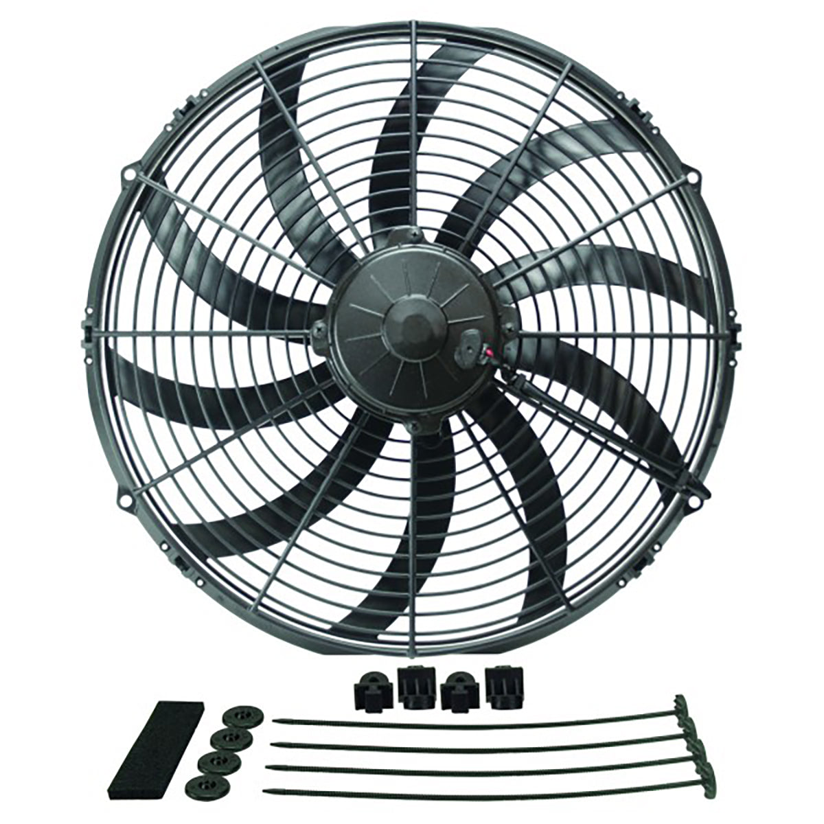 Derale High Output Curved Blade Pull Type Thermo Electric Fan 16 Inch - 16116