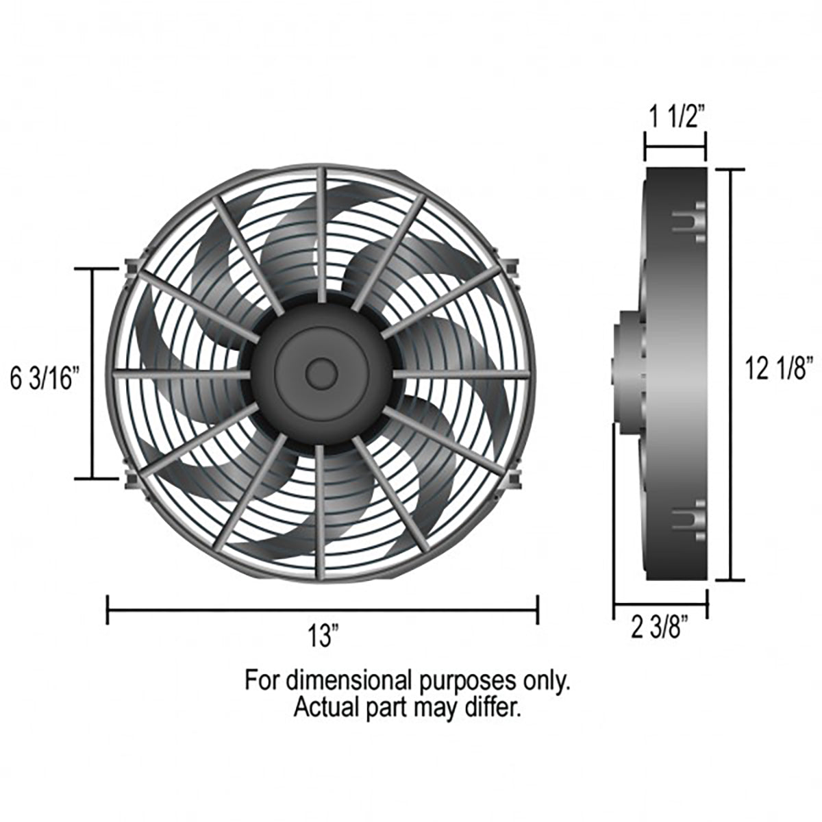 Derale Dyno-Cool Curved Blade Thermo Electric Fan 12 Inch - 18912