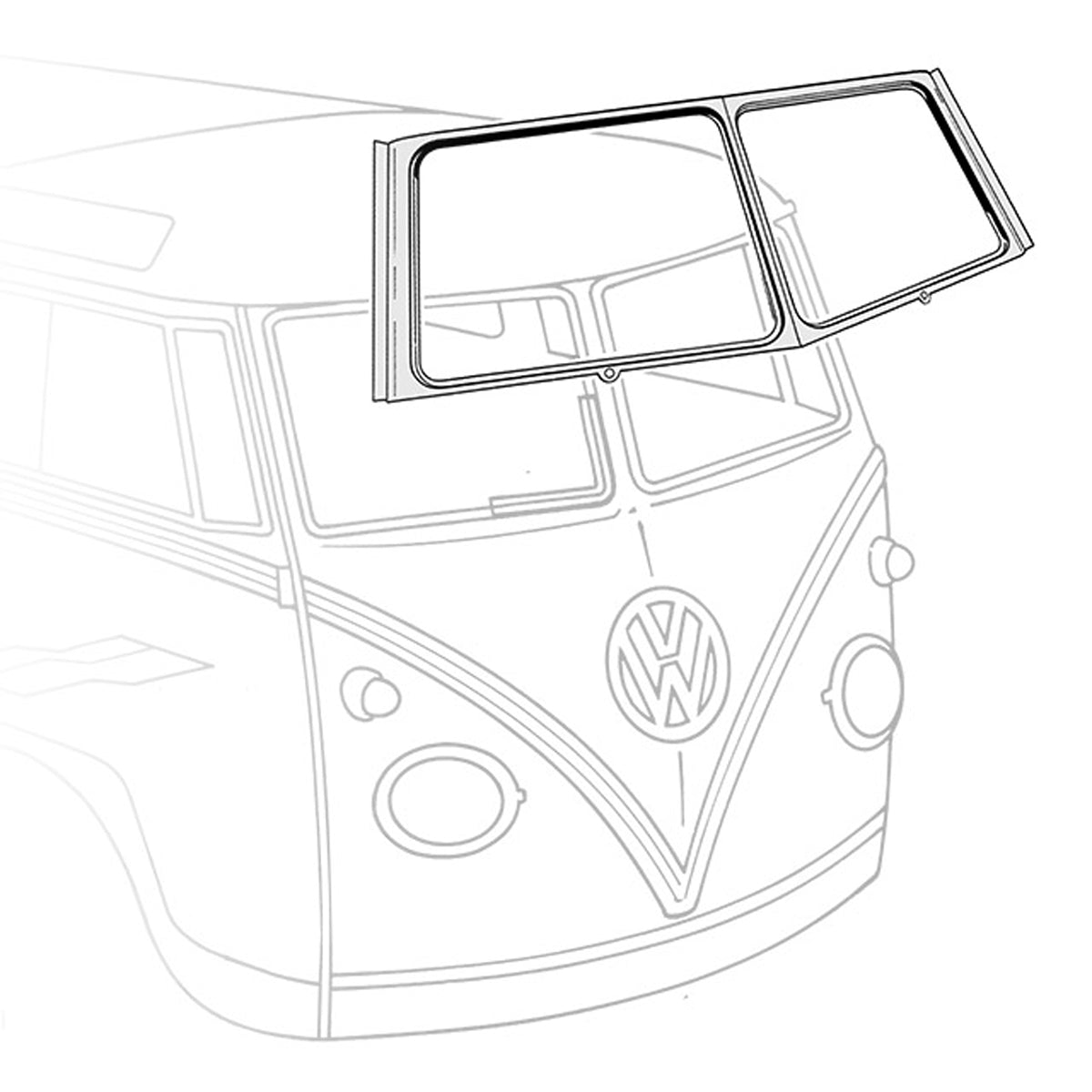 Windscreen Outer Repair Volkswagen Kombi Splitscreen - 211-805-039
