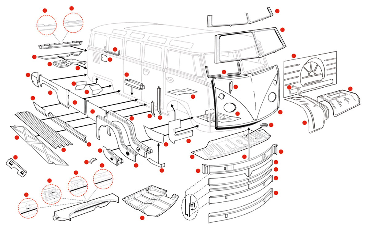 Windscreen Outer Repair Volkswagen Kombi Splitscreen - 211-805-039