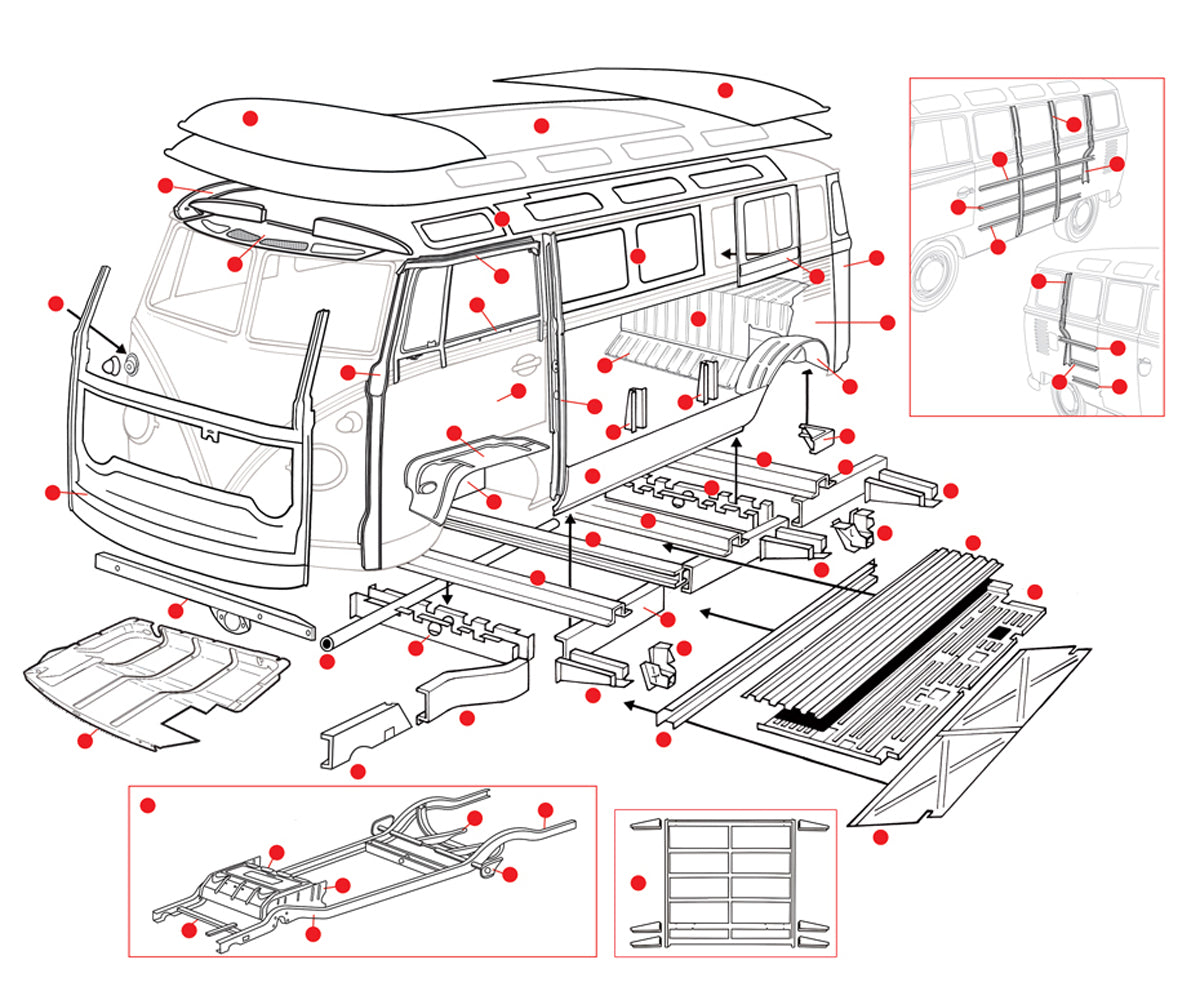Rear LH Vertical Side Panel Reinforcement Volkswagen Kombi Splitscreen - 211-809-311A