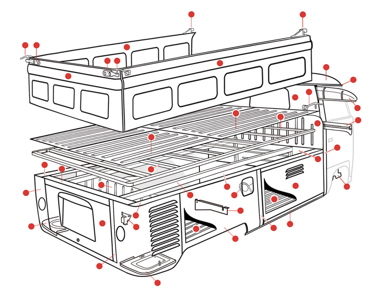 Cargo Doors Outer Sill (with Strengthener) Volkswagen Kombi Splitscreen - 211-809-581A