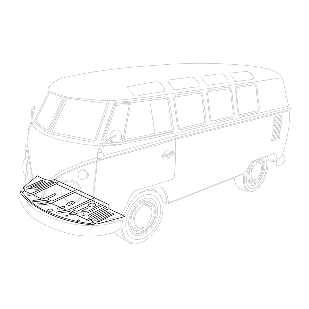 RHD Complete Cab Floor Pan Volkswagen Kombi Splitscreen - 214-801-051E