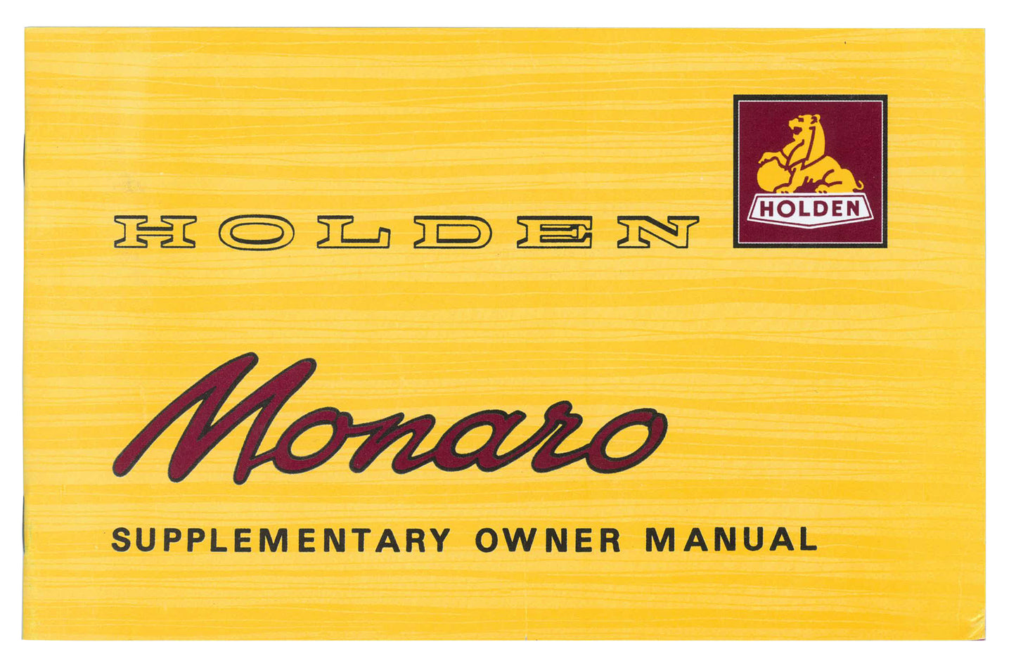 Supplementary Manual HK Monaro - 2805866