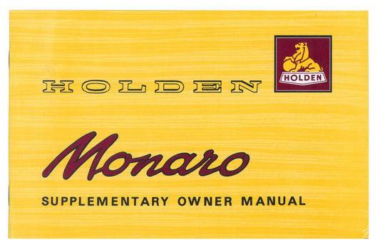 Supplementary Manual HK Monaro - 2805866
