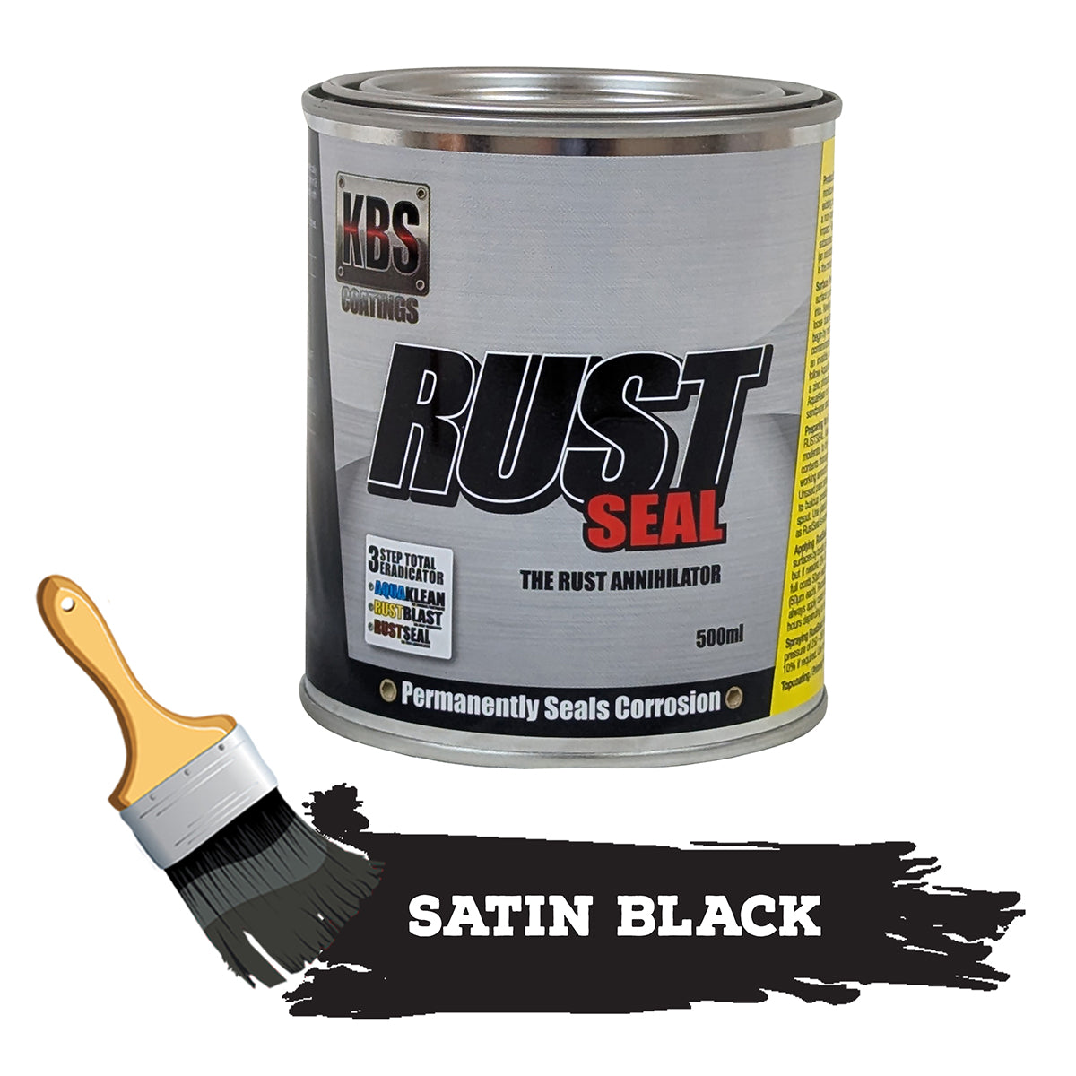 KBS RustSeal Coating ‘Satin Black’ 500mL - 4302