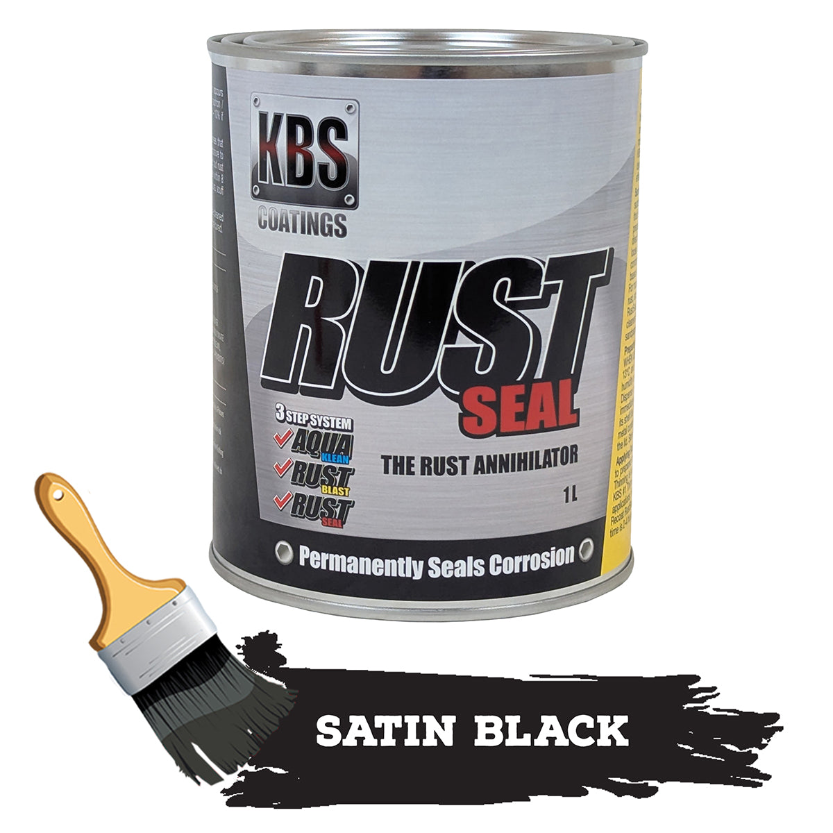 KBS RustSeal Coating ‘Satin Black’ 1Litre - 4402