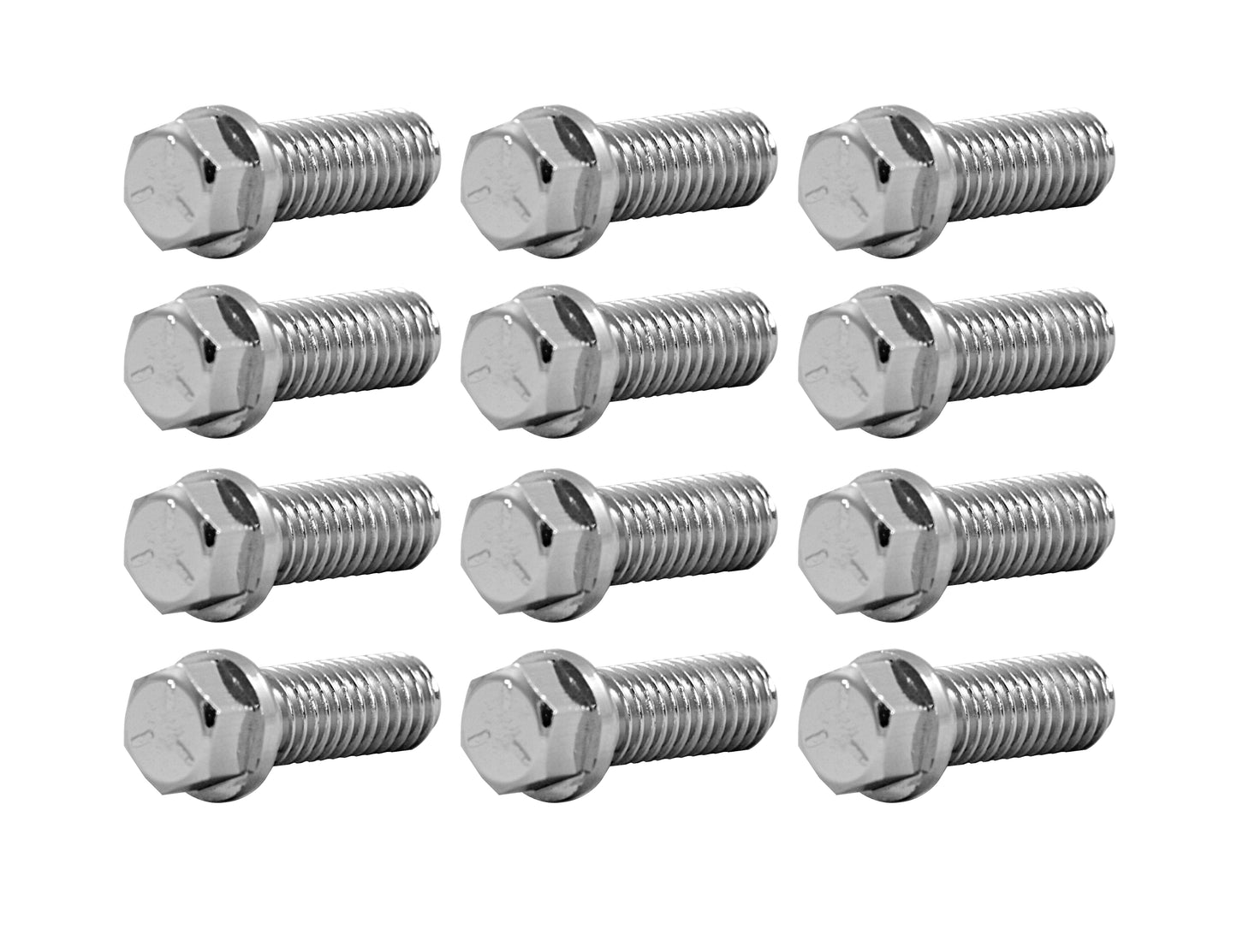 TFI Chrome Header Bolts 3/8"-16x1" 12pk - 4672