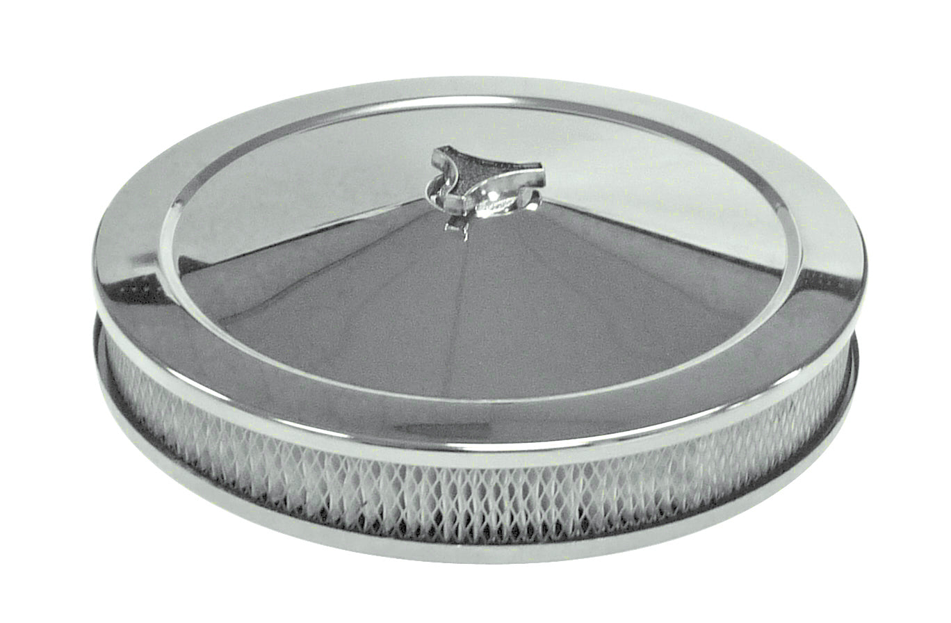 TFI Chrome Air Cleaner 14"X2" Holley Recessed Base - 476-941