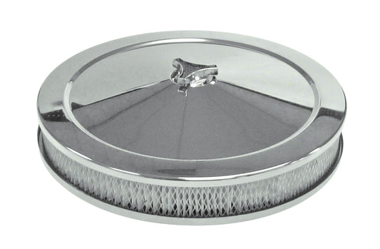 TFI Chrome Air Cleaner 14"X2" Holley Recessed Base - 476-941