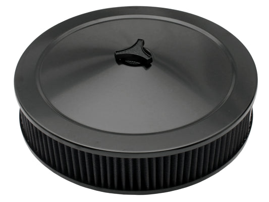 TFI Chrome Air Cleaner 14"X2 Holley Recessed Black - 476-941BK