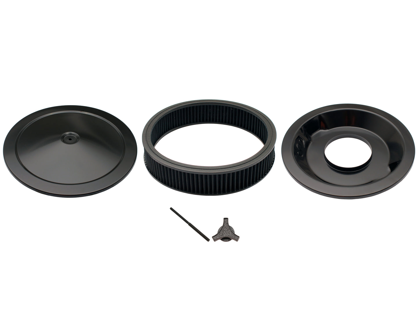 TFI Chrome Air Cleaner 14"X2 Holley Recessed Black - 476-941BK