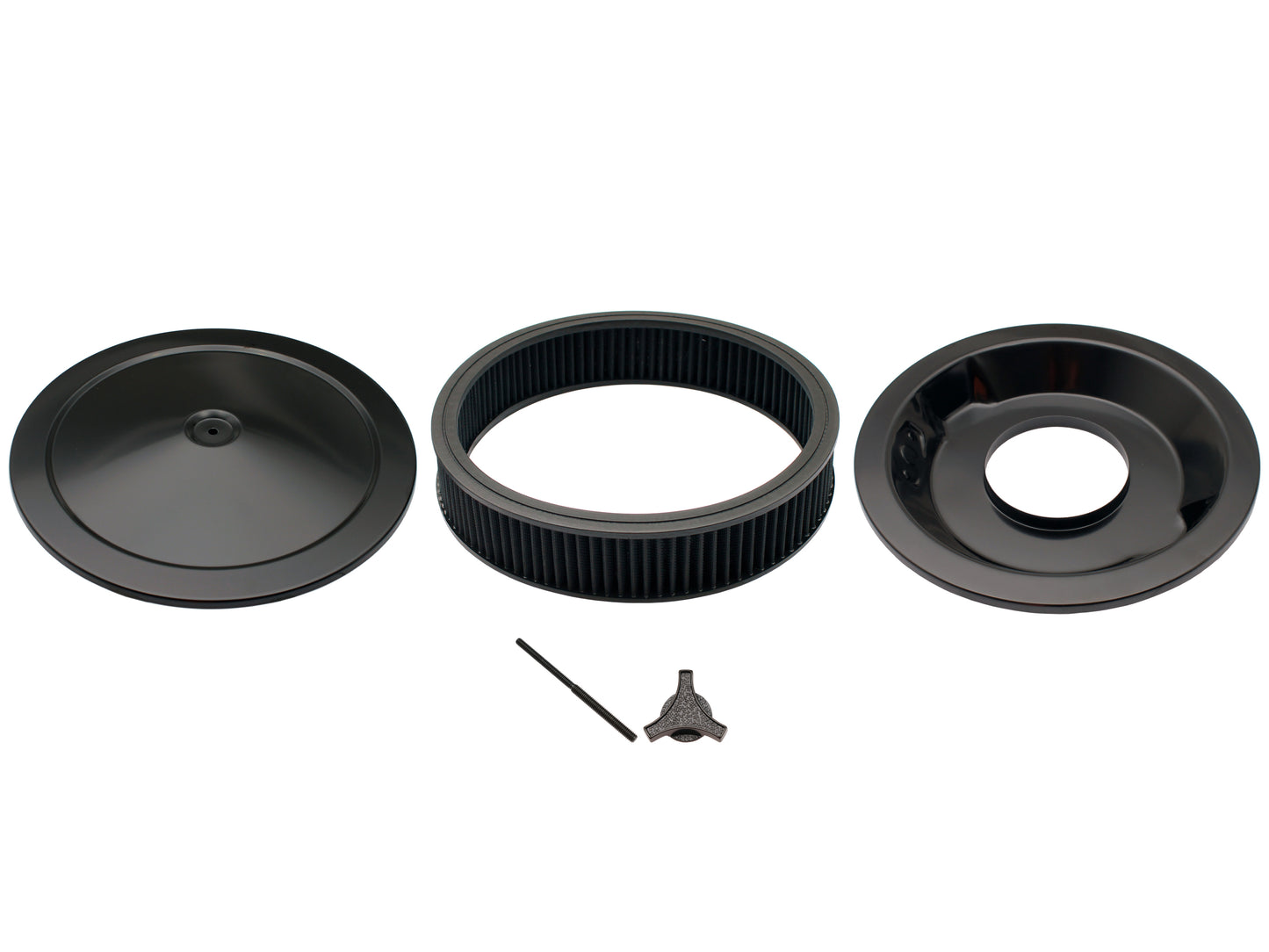 TFI Black Air Cleaner 14"X3" Holley Recessed Base - 477-941BLK