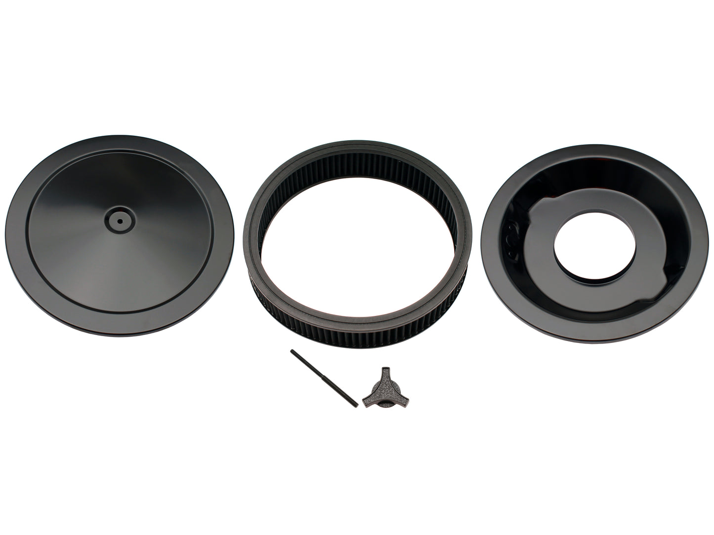 TFI Black Air Cleaner 14"X3" Holley Recessed Base - 477-941BLK