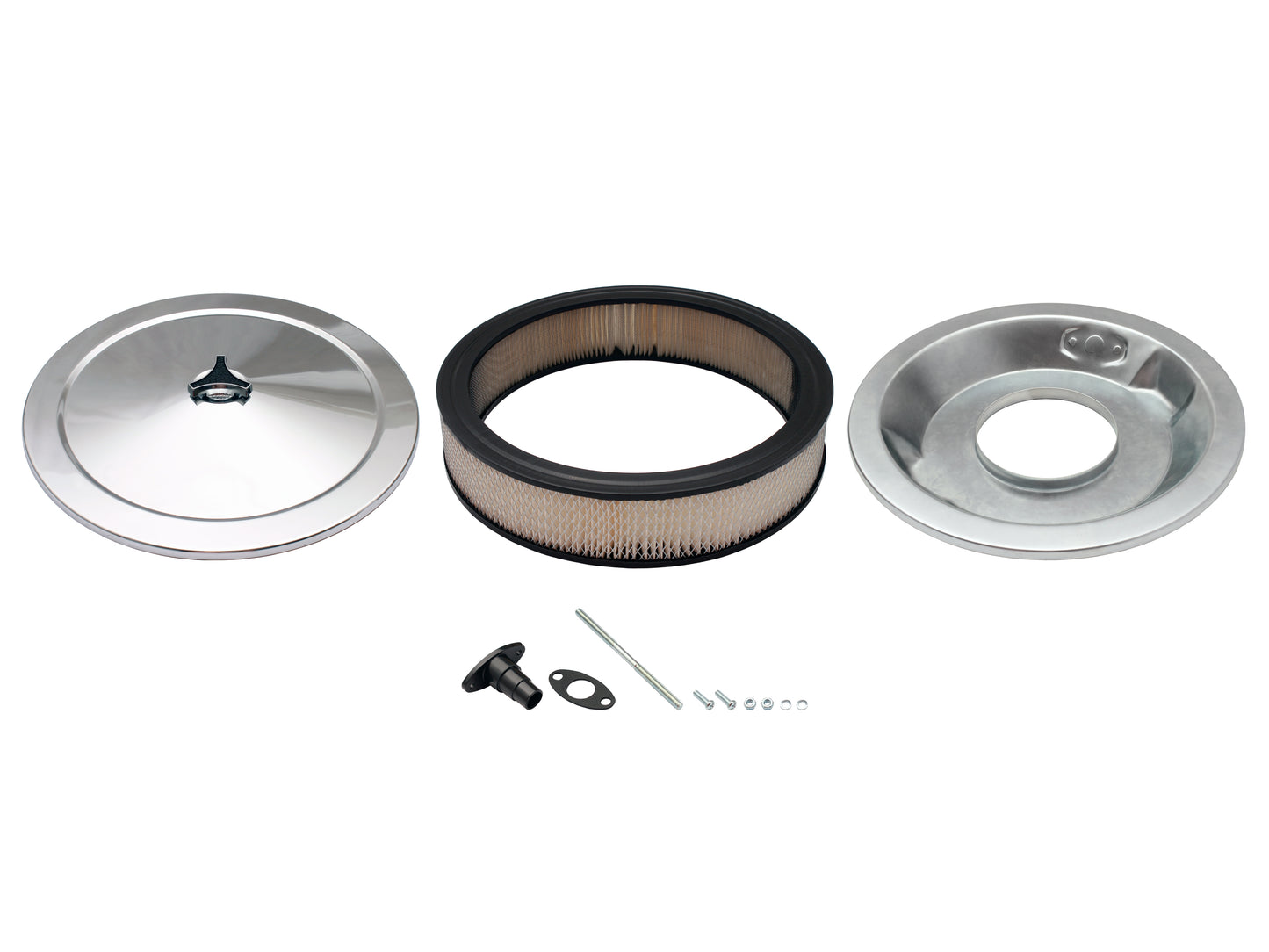 TFI Chrome Air Cleaner 14"X3" Holley Base Recessed - 477-941