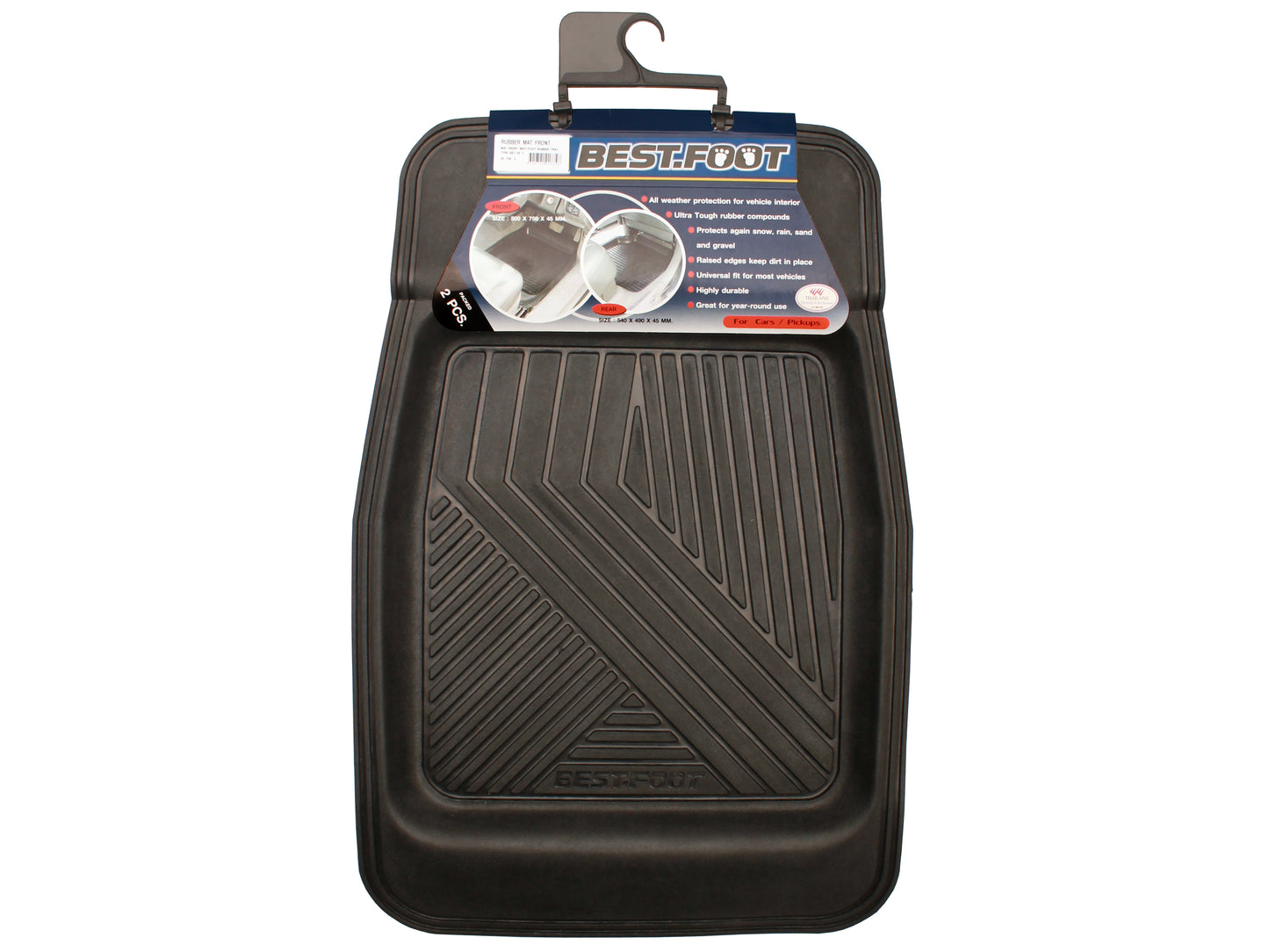 Proflex Front Mat Black Set of 2 - 52-700-2