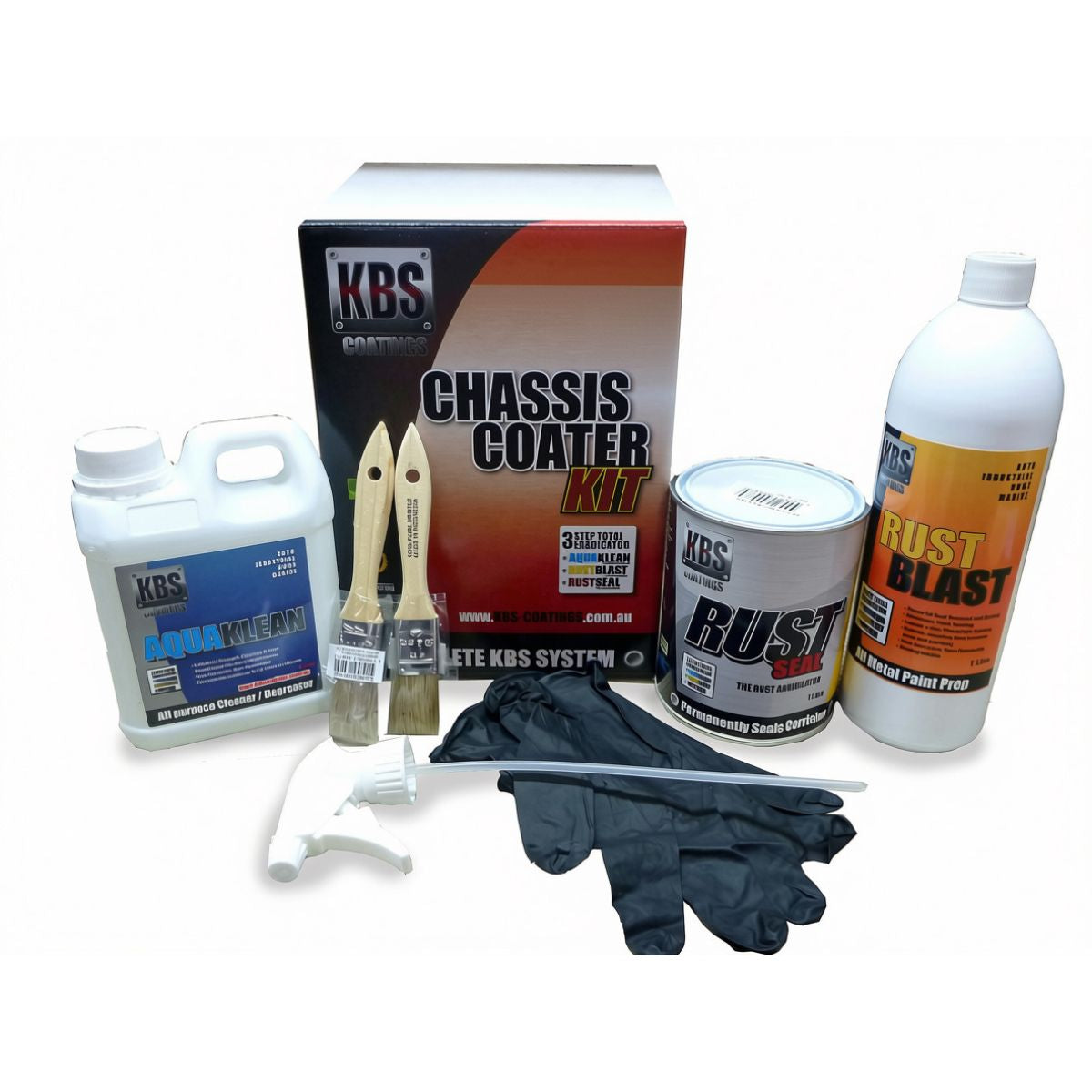 KBS Chassis Coater Kit GREY Rust Corrosion Prevention Degreaser - 57005