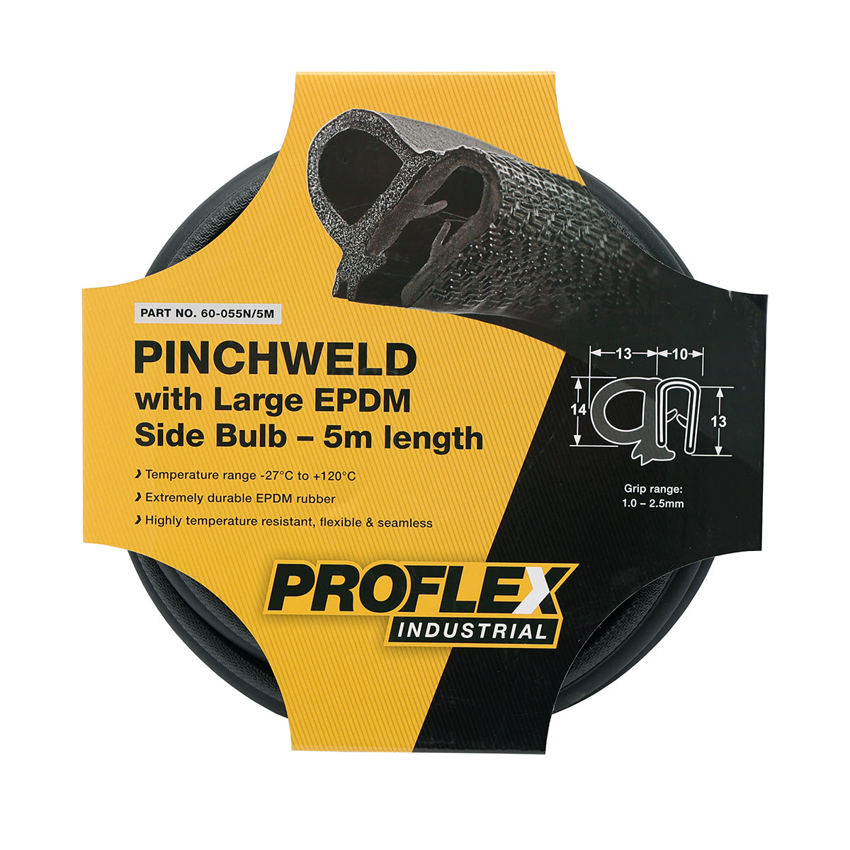 Proflex Pinchweld & Rubber Seal Side Large - 5m Length - 60-055N/5M