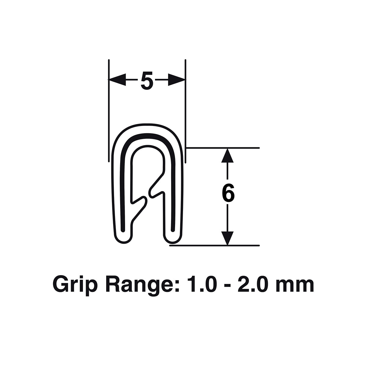 Proflex Pinchweld PVC Extra Small Black - 5m Length - 60-059/5M