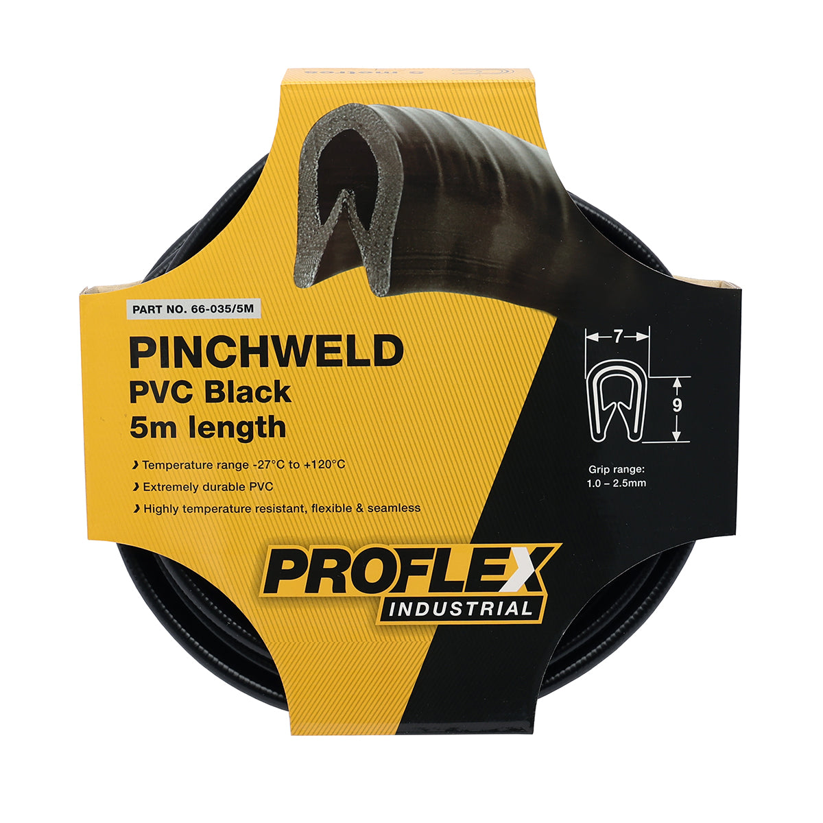 Proflex Pinchweld 3/4 PVC Black - 5m Length - 66-035/5M