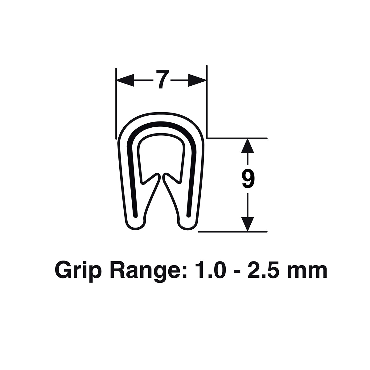 Proflex Pinchweld 3/4 PVC Black - 5m Length - 66-035/5M