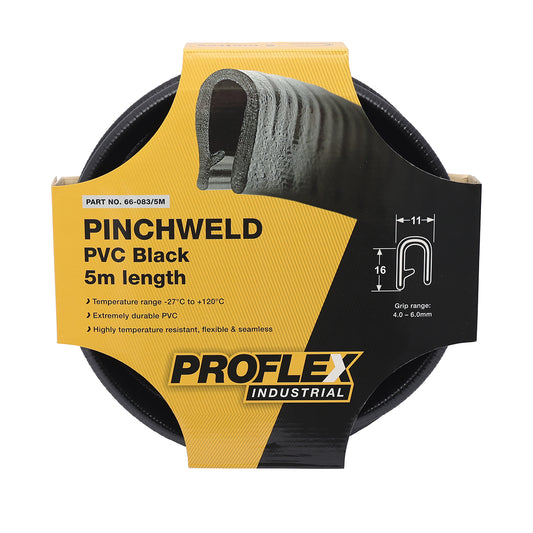 Proflex Pinchweld PVC Black - 5m Length - 66-083/5M