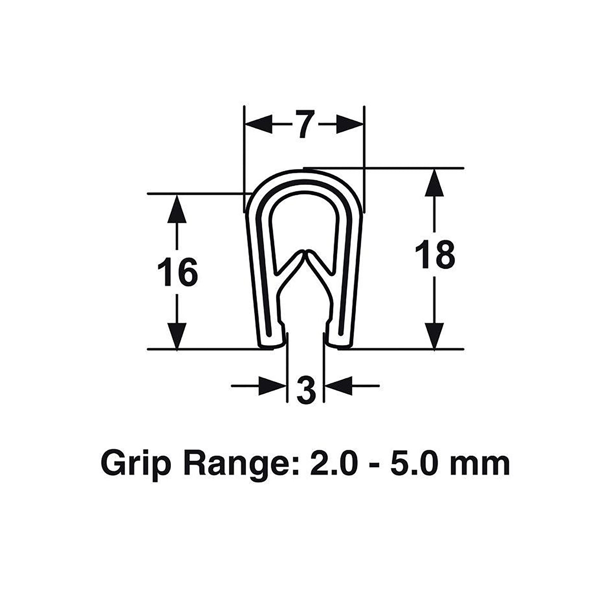 Proflex Pinchweld Grey - 5m Length - 66-8325/5M