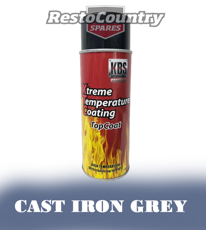 KBS Xtreme Temp Coating Spray CAST IRON GREY High Heat Resistant 260 deg- 6812