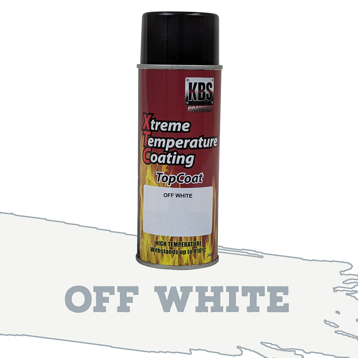 KBS Xtreme Temp Coating Spray 340g OFF WHITE High Heat Resistant 260 deg - 6814