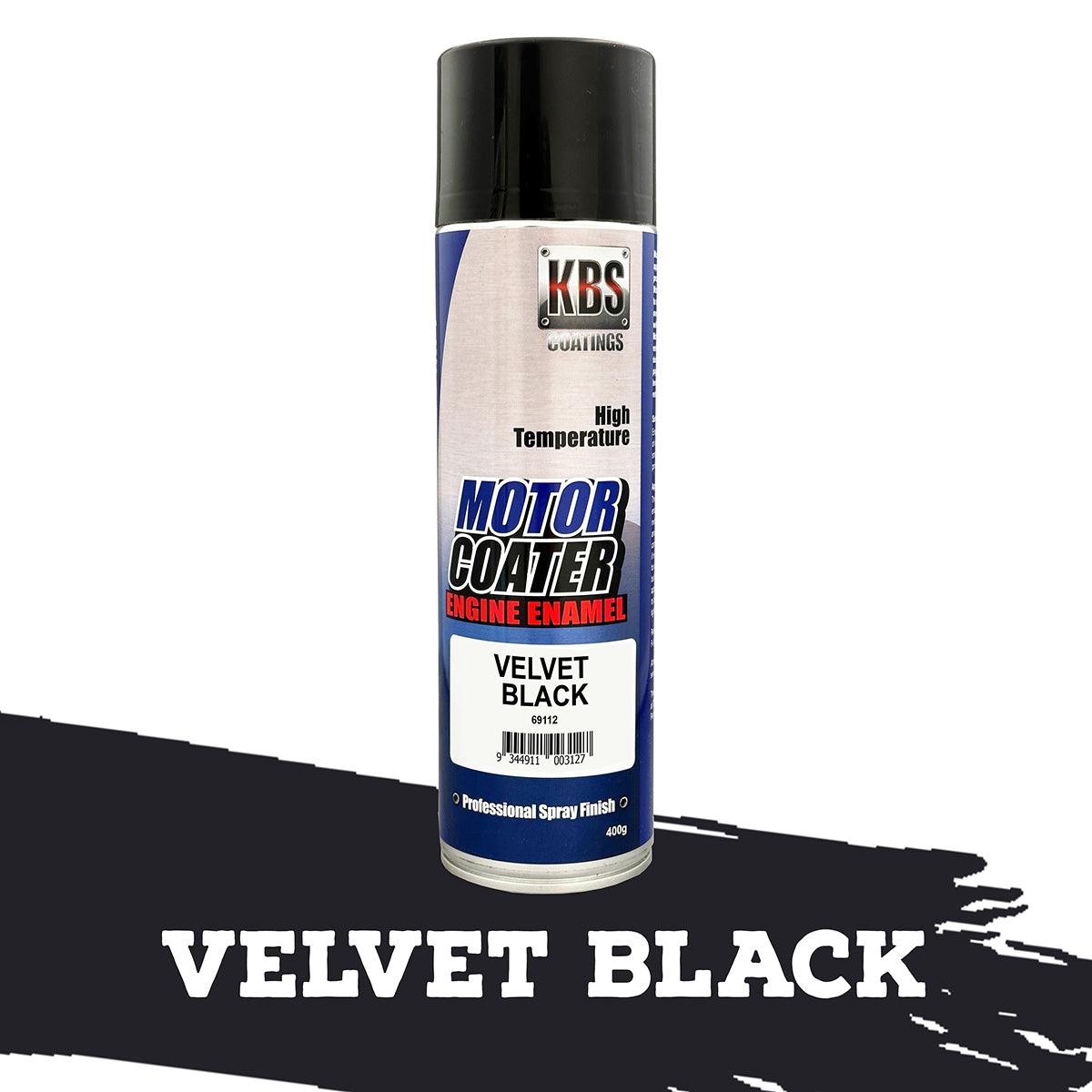 KBS MotorCoater Engine Enamel ‘Velvet Black’ 400g Aerosol - 69112
