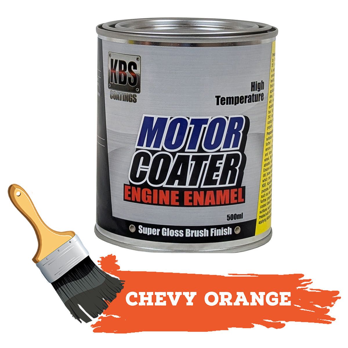 KBS MotorCoater Engine Enamel Paint ‘Chevy Orange’ 500ml Tin - 69302