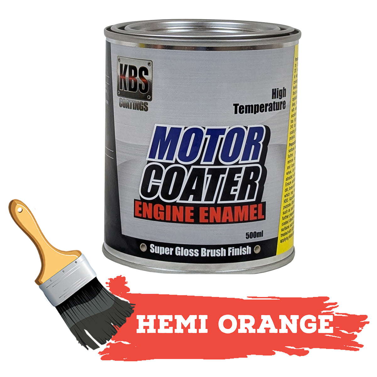 KBS MotorCoater Engine Enamel Paint ‘Hemi Orange’ 500ml Tin - 69308