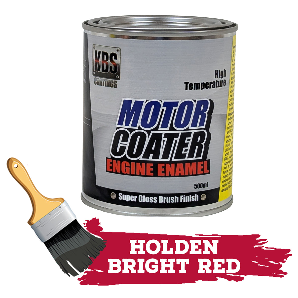 KBS MotorCoater Engine Enamel Paint ‘Holden Bright Red’ 500ml Tin - 69317