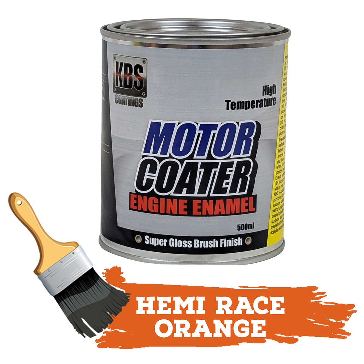 KBS MotorCoater Engine Enamel Paint ‘Hemi Race Orange’ 500ml Tin - 69319