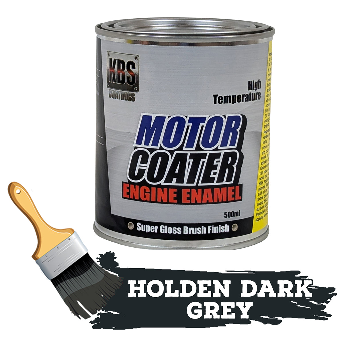KBS MotorCoater Engine Enamel Paint ‘Holden Dark Grey’ 500ml Tin - 69321