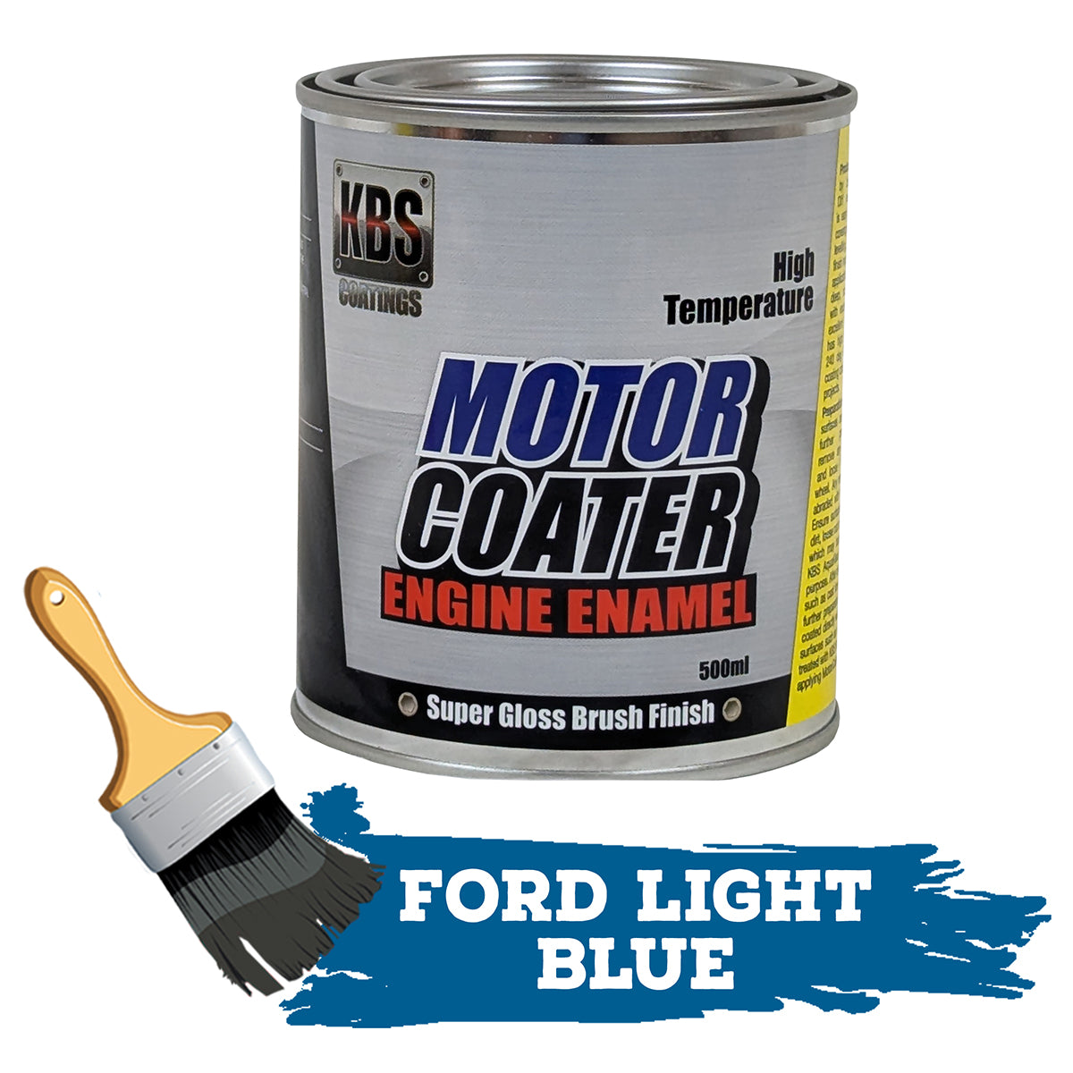 KBS MotorCoater Engine Enamel Paint ‘Ford Light Blue’ 500ml Tin - 69322
