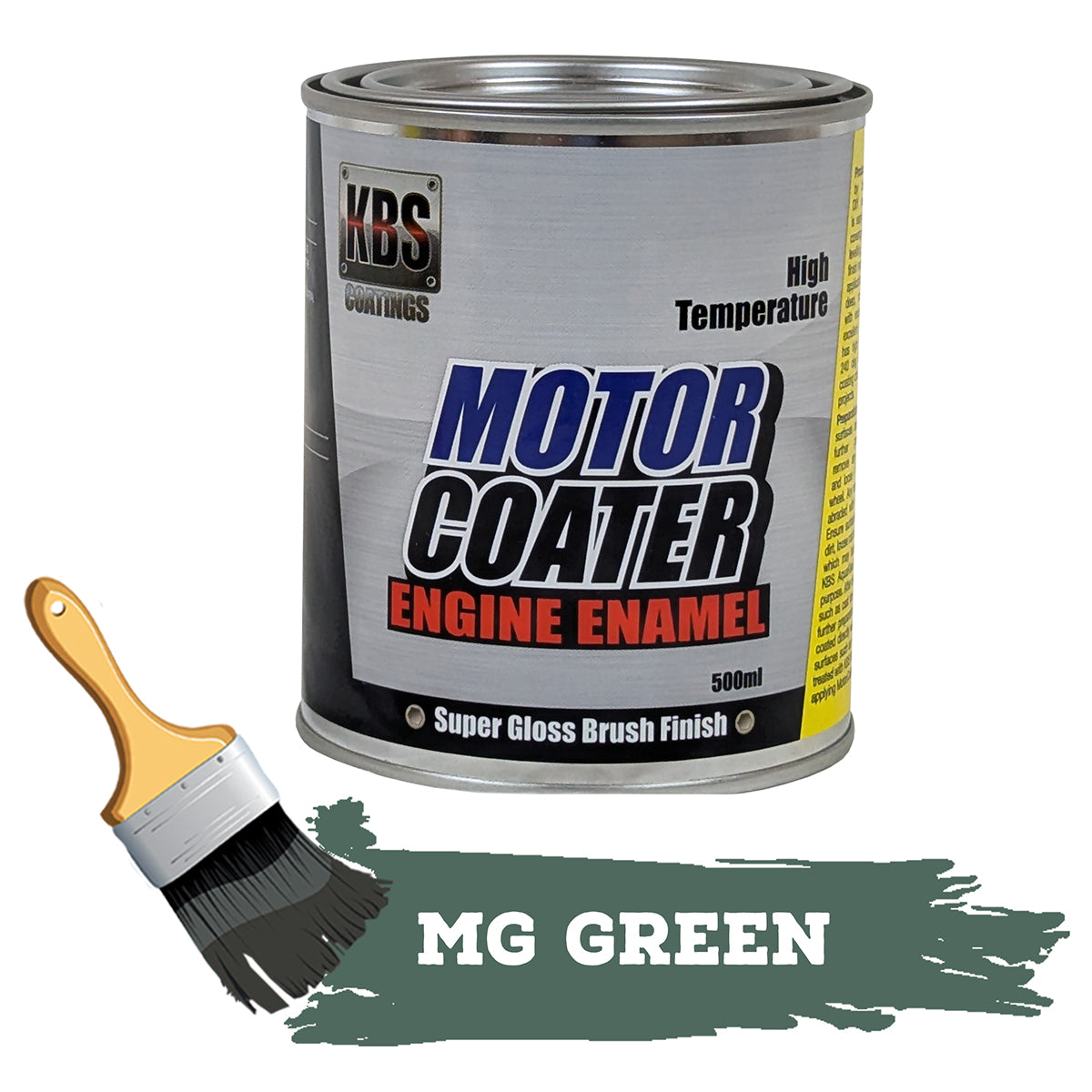 KBS MotorCoater Engine Enamel Paint ‘MG Green’ 500ml Tin - 69327