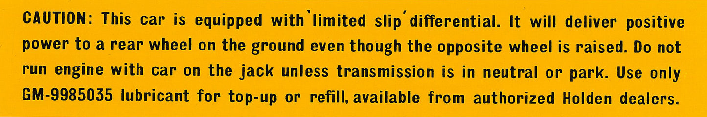 Decal HD HR HK HT HG LC LJ Limited Slip Differential - 7434182