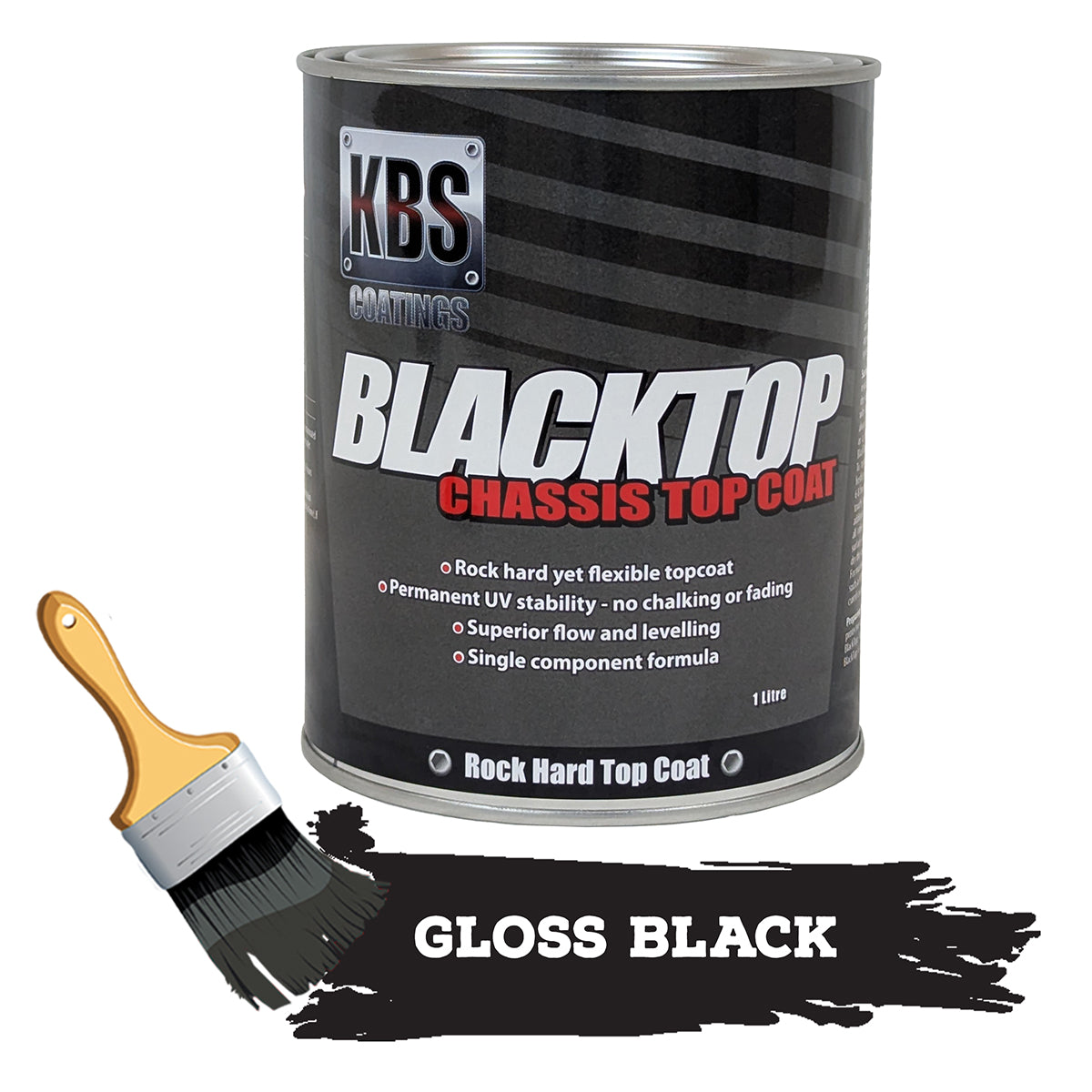 KBS BlackTop Chassis Coater ‘Gloss Black’ 1Litre - 8401